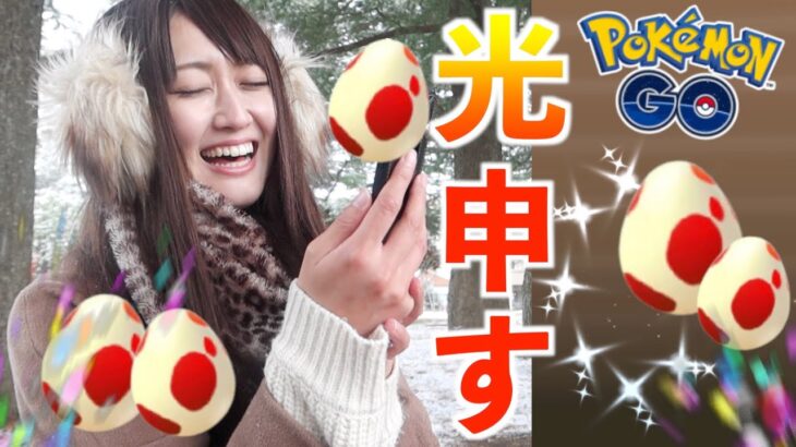 雪の中のタマゴ割り!! 12キロタマゴ12連で光申したぞ!!【ポケモンGO】