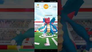 Battling a Druddigon raid in 15sec in Pokemon go