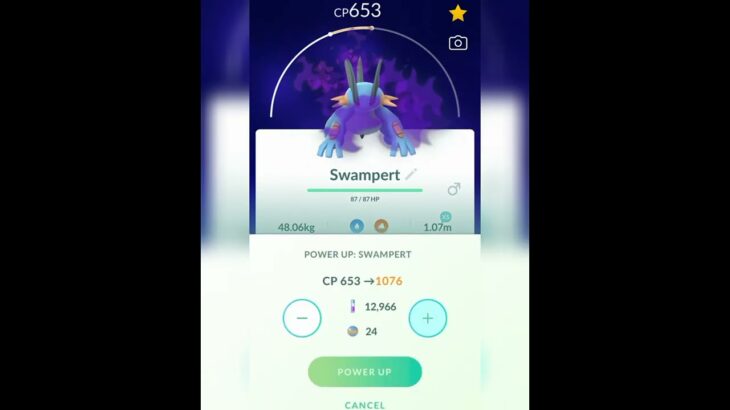 Swampert evolve to great league :) In Pokemon Go#shorts#pokemongo