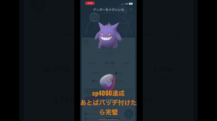 メガゲンガー　アメXL使う手前まで強化したやつ #ポケモンgo