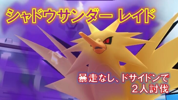 【ポケモンGO】シャドウサンダーレイド　暴走無けりゃドサイドンで２人討伐