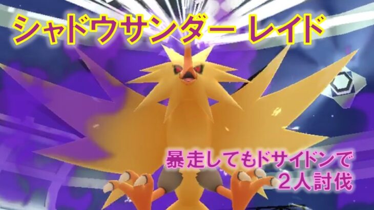 【ポケモンGO】シャドウサンダーレイド　暴走してもドサイドンで２人討伐