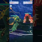 High cp MEGA RAYQUAZA vs PRIMAL GROUDON in POKEMON GO.