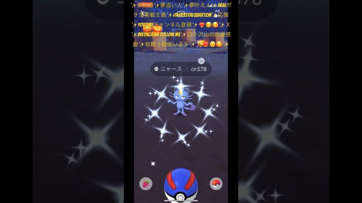 ✨【ポケモンGO】【激レア】【神引き】✨REALポケ活実戦中✨野生出現✨激レア✨綺麗な色違いニャースちゃん降臨✨逢いに来たよ✨家族に迎え入れた瞬間✨🐈🤲🏼❤️‍🔥☺️🥰✨笑顔幸せ感謝です✨