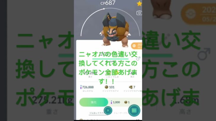 色違い交換　#ポケモンgo  #ポケモンgo色違い