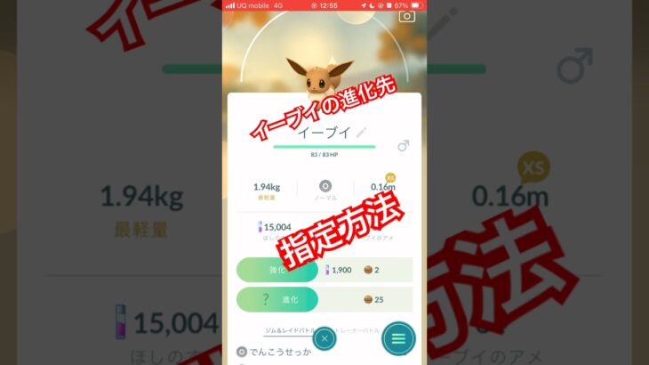 イーブイの進化先指定する方法#ポケモンgo#イーブイ