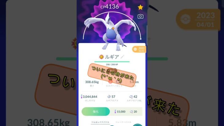 ついにルギアを育て切りました(*´ω｀*)　#ポケモンgo #shorts