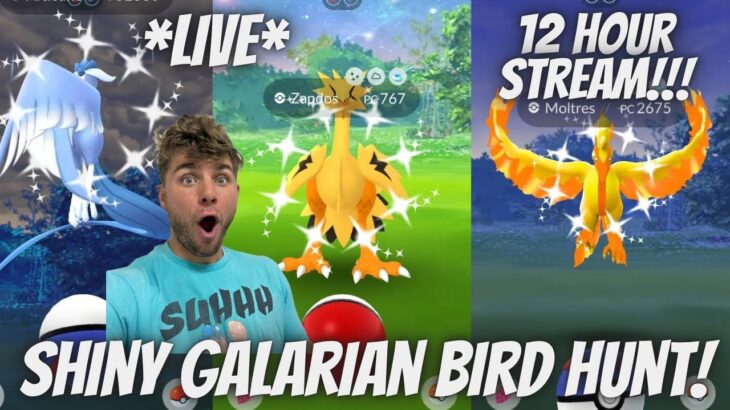 ✨Shiny Galarian Bird Hunt in Pokemon Go!✨ (12 HOUR STREAM!!!)