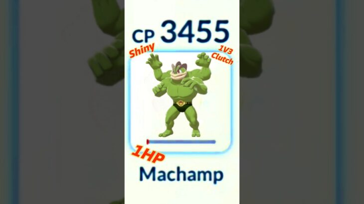 1HP Shiny Machamp 1v3 Clutch! Insane Pokémon GO Battle #pokemon #pokemongo #shinypokemon