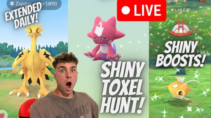 ✨Shiny Toxel Hunt, Shiny Boosted Magikarp and More in Pokemon Go LIVE!✨