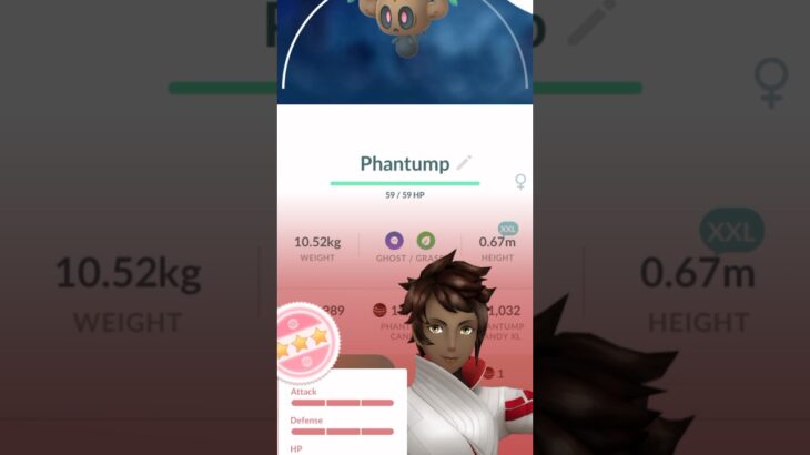 💯I Caught An XXL 100 IV Phantump in Pokemon Go!💯 #shorts #pokemon