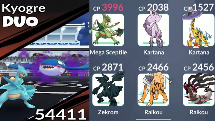 Duo Shadow Kyogre Raid With✨️Mega Sceptile in Pokemon GO