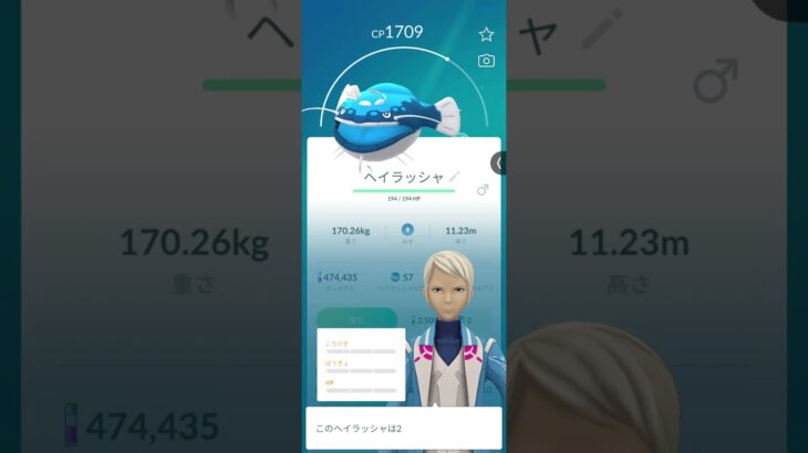 ヘイラッシャレイドGETChallenge！！！個体値は！？#ポケモンgo #ポケモンgo好きと繋がりたい