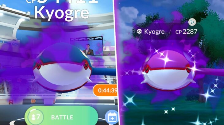 NEW SHADOW SHINY KYOGRE RAIDS IN POKEMON GO! NEED this Shiny! #pokemongo