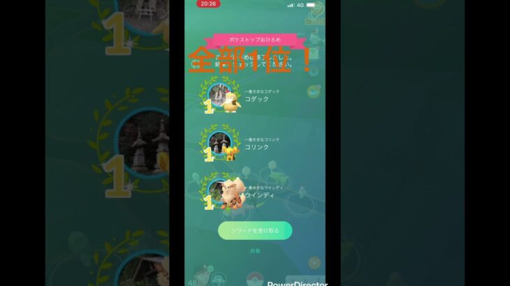 【ポケモンgo】　おひろめの結果！ #ポケモン #ポケモンgo #pokemongo #pokemon #コダック #コリンク #ウインディ #1位